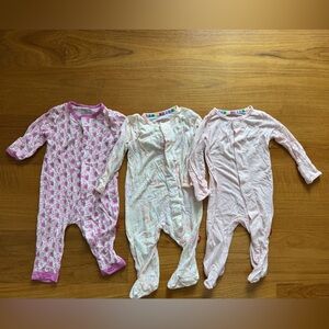 Set of 3 Magnetic Me Baby Pajamas - Pink and White Set
